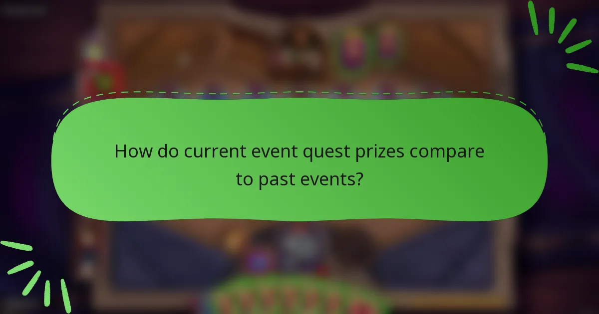 How do current event quest prizes compare to past events?