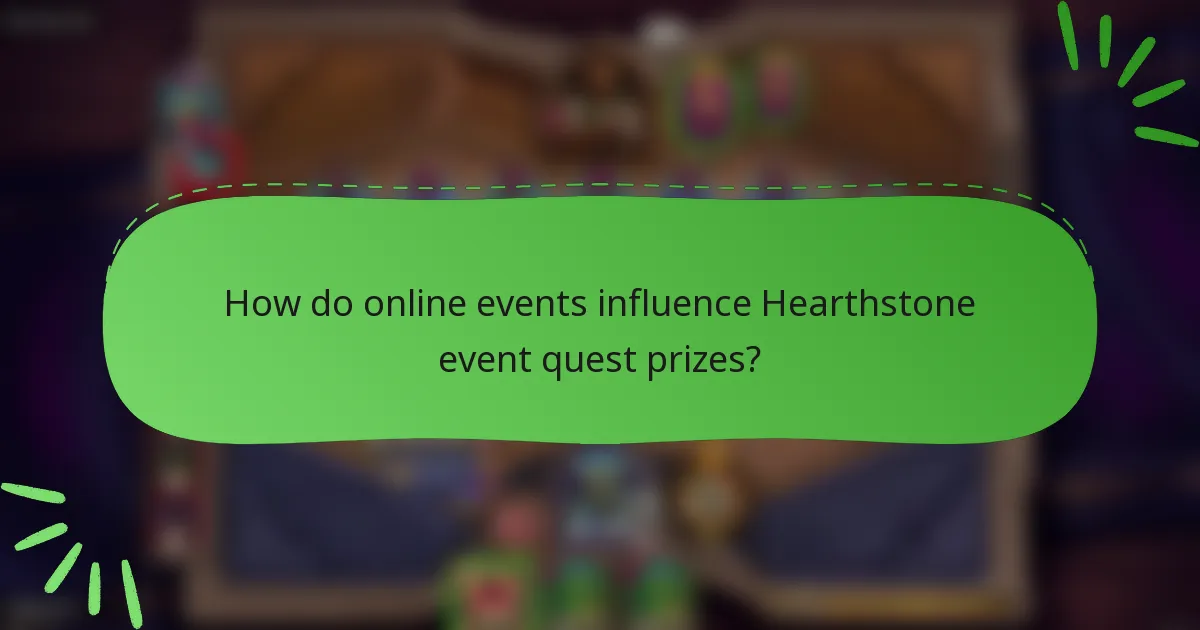 How do online events influence Hearthstone event quest prizes?