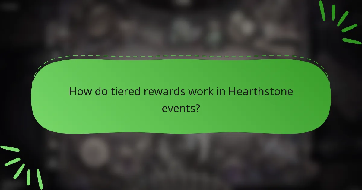 How do tiered rewards work in Hearthstone events?