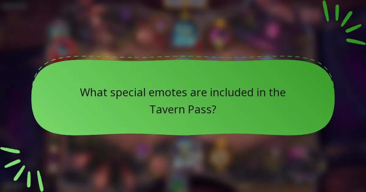 What special emotes are included in the Tavern Pass?